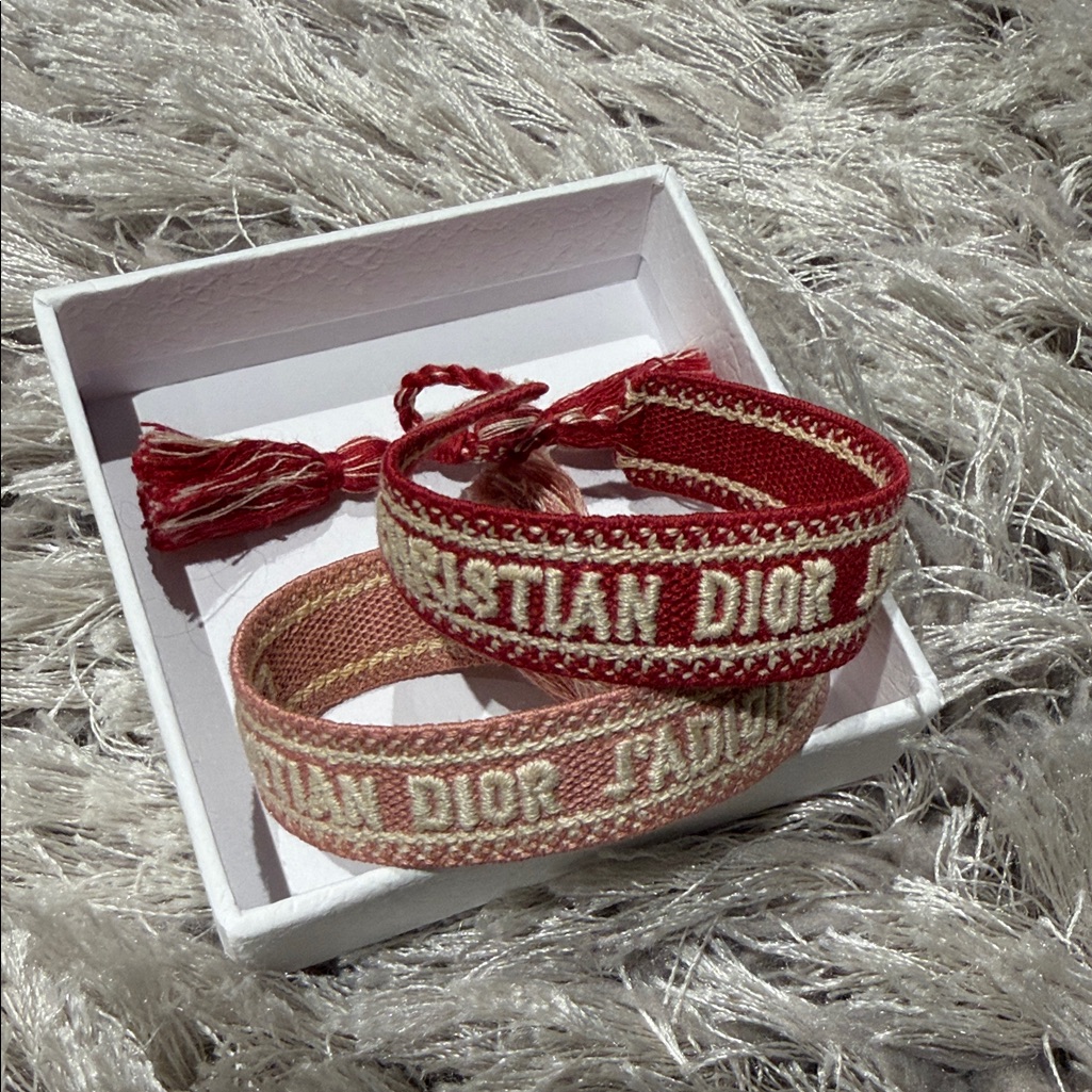 Dior Red And Pink Bracelets (Set)